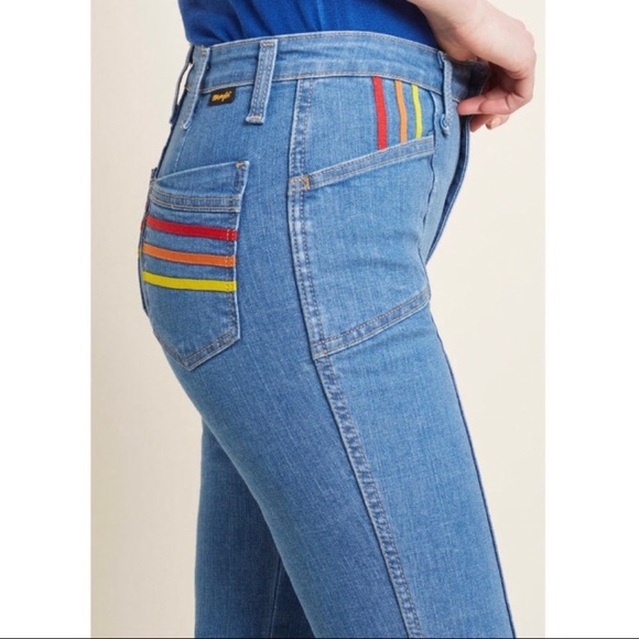 Wrangler Denim - Wrangler x ModCloth flared rainbow jeans